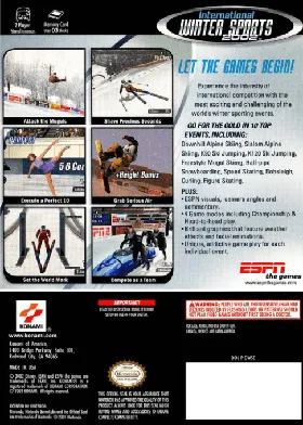 ESPN International Winter Sports 2002 box cover back